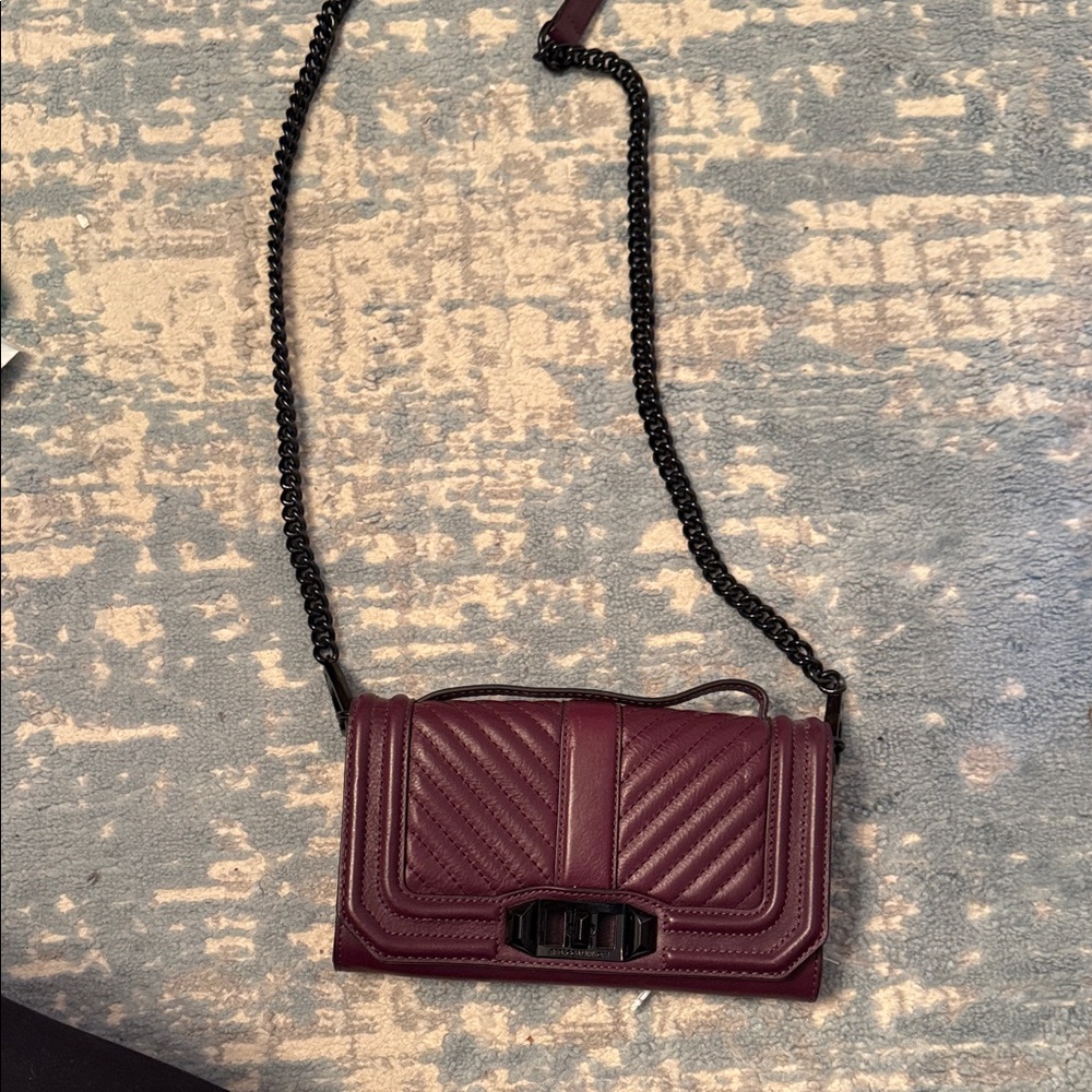 Rebecca Minkoff Elegant Burgundy Quilted Crossbody Bag